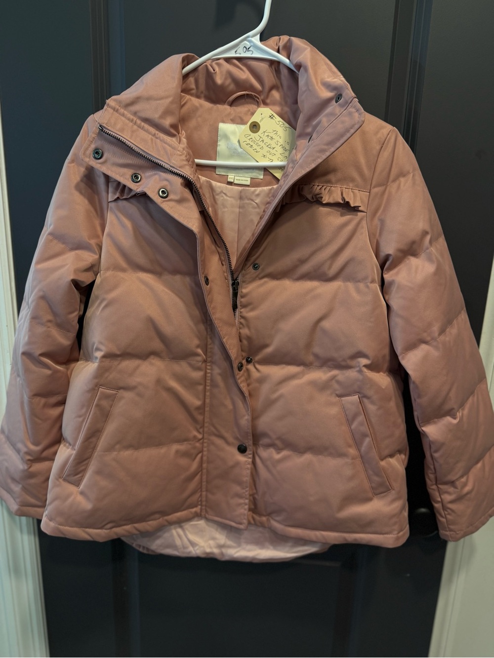 Kate Spade W Puffer Jacket Dusty Rose - Casual Warmth, dealer whites out label